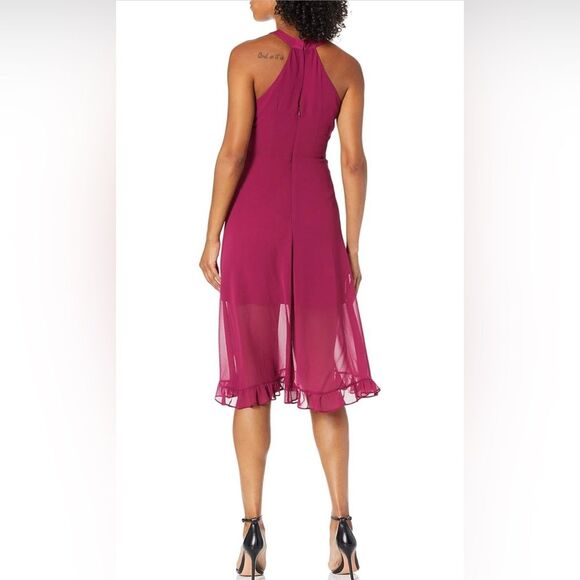 Bcbgeneration Purple Berry Elegant Halter Neck Dress NWT 8 - Picture 2 of 15